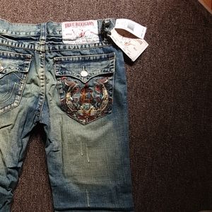 True Religion Men's Jeans Guitar Print Pocket